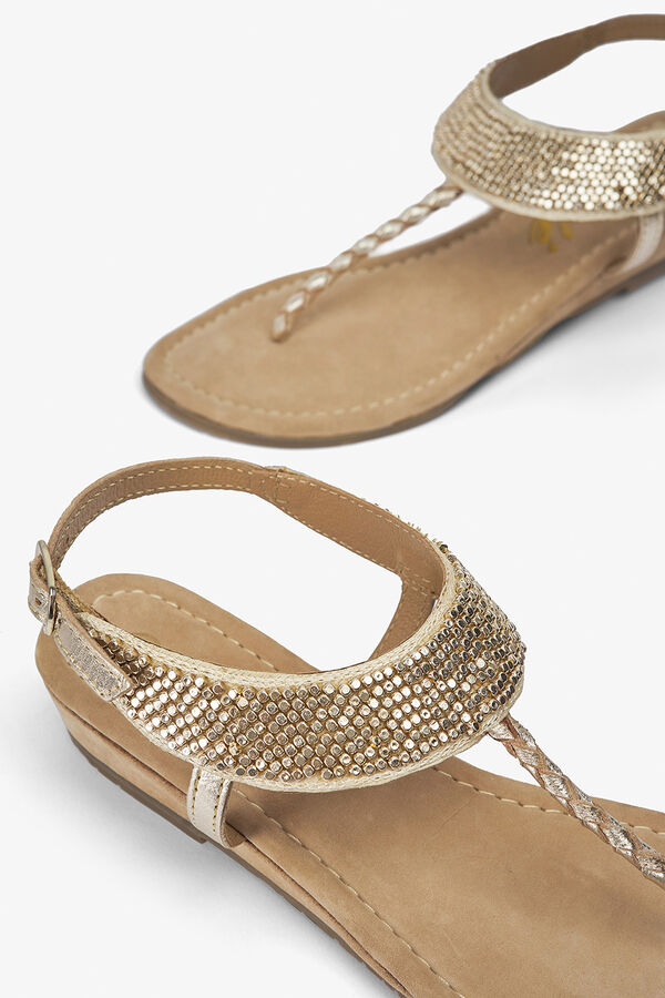 Cuplé Gold leather beaded slave Yellow