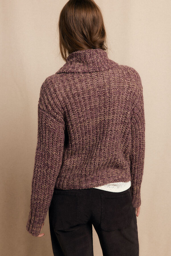 Slowlove Jersey cuello vuelto bicolor Lila