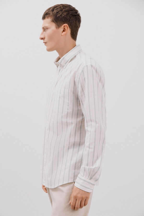Cortefiel Striped shirt Green