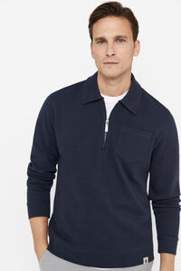 Cortefiel Zipped neck sweatshirt Navy