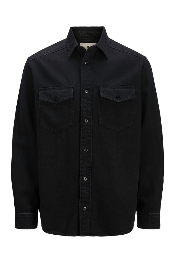 Jack & Jones Camisa denim bolsos Preto