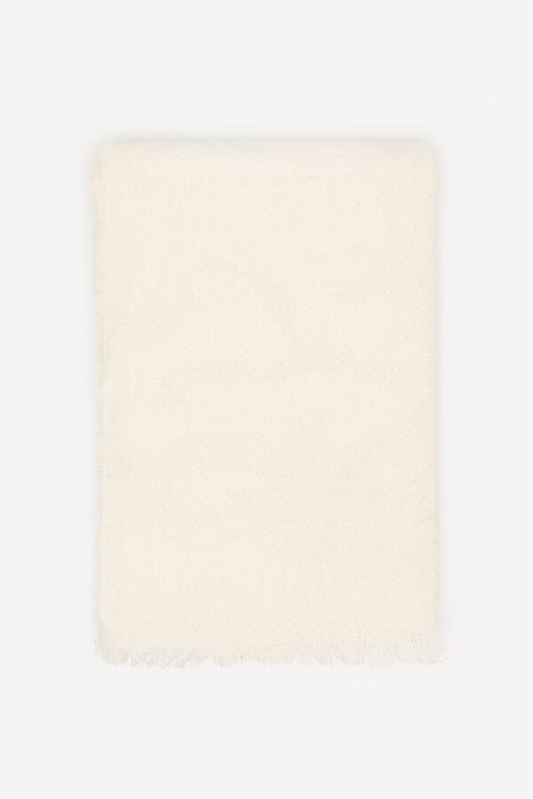 Cortefiel Lurex textured scarf Ivory