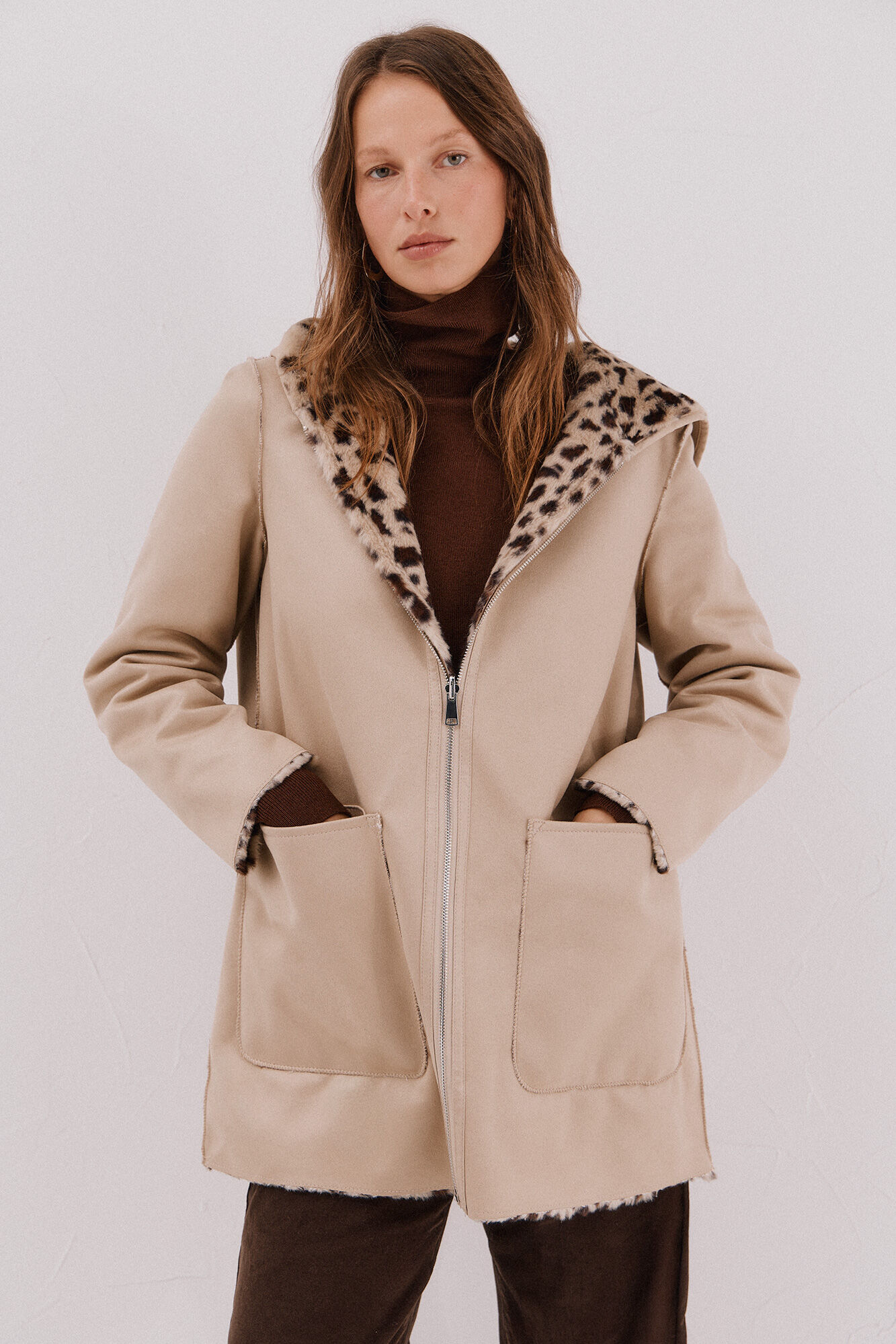 Cortefiel reversible double-sided effect coat