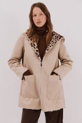 Cortefiel reversible double-sided effect coat Ivory