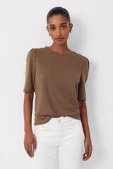 Cortefiel Camiseta estructura rayas Kaki