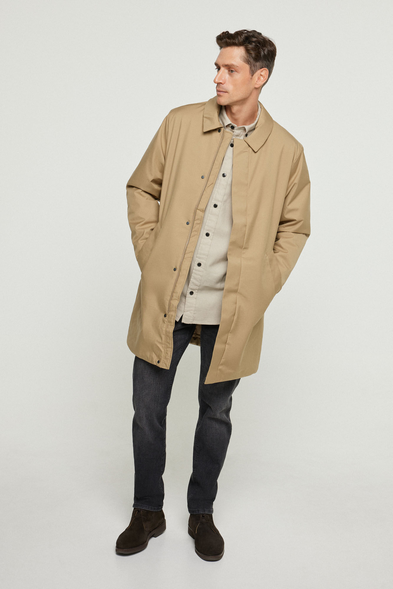 Trench corto hombre sales