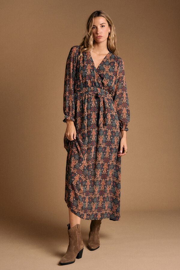 Polín Et Moi Vestido longo estampado esmeralda Verde