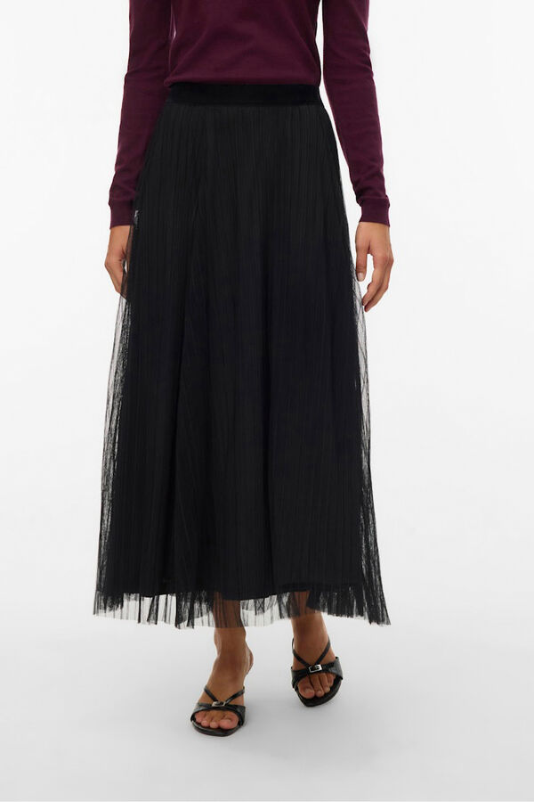Vero Moda Tule midi de saia  Preto