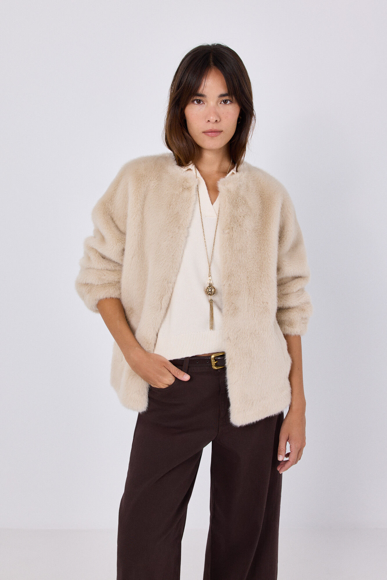 Cortefiel Double-faced effect coat