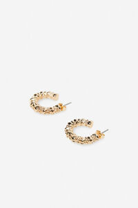 Cortefiel Textured hoop earrings Gold