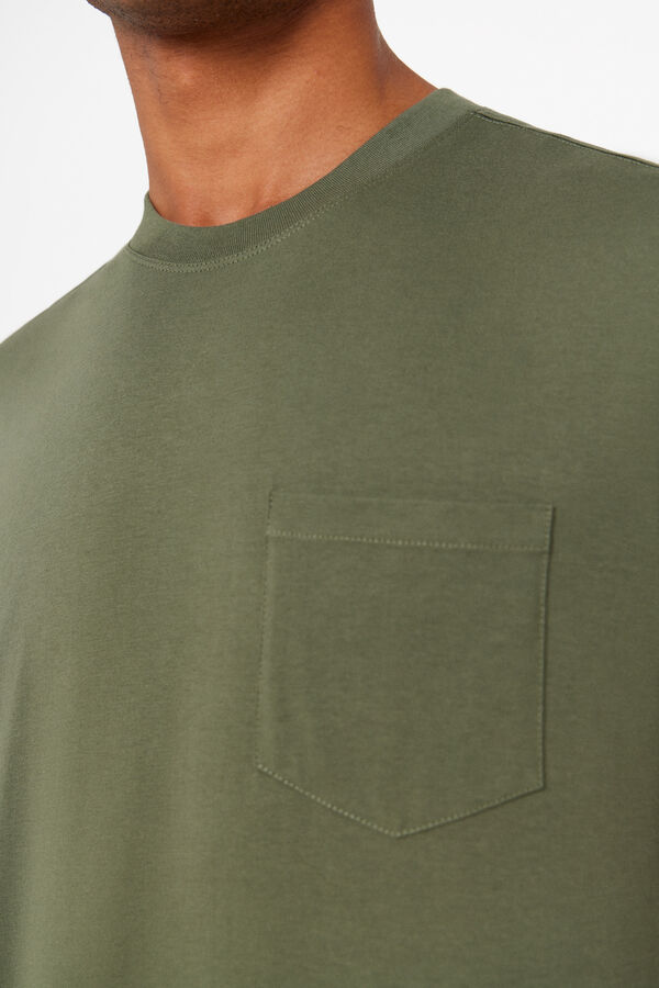 Cortefiel T-shirt básica bolso Verde