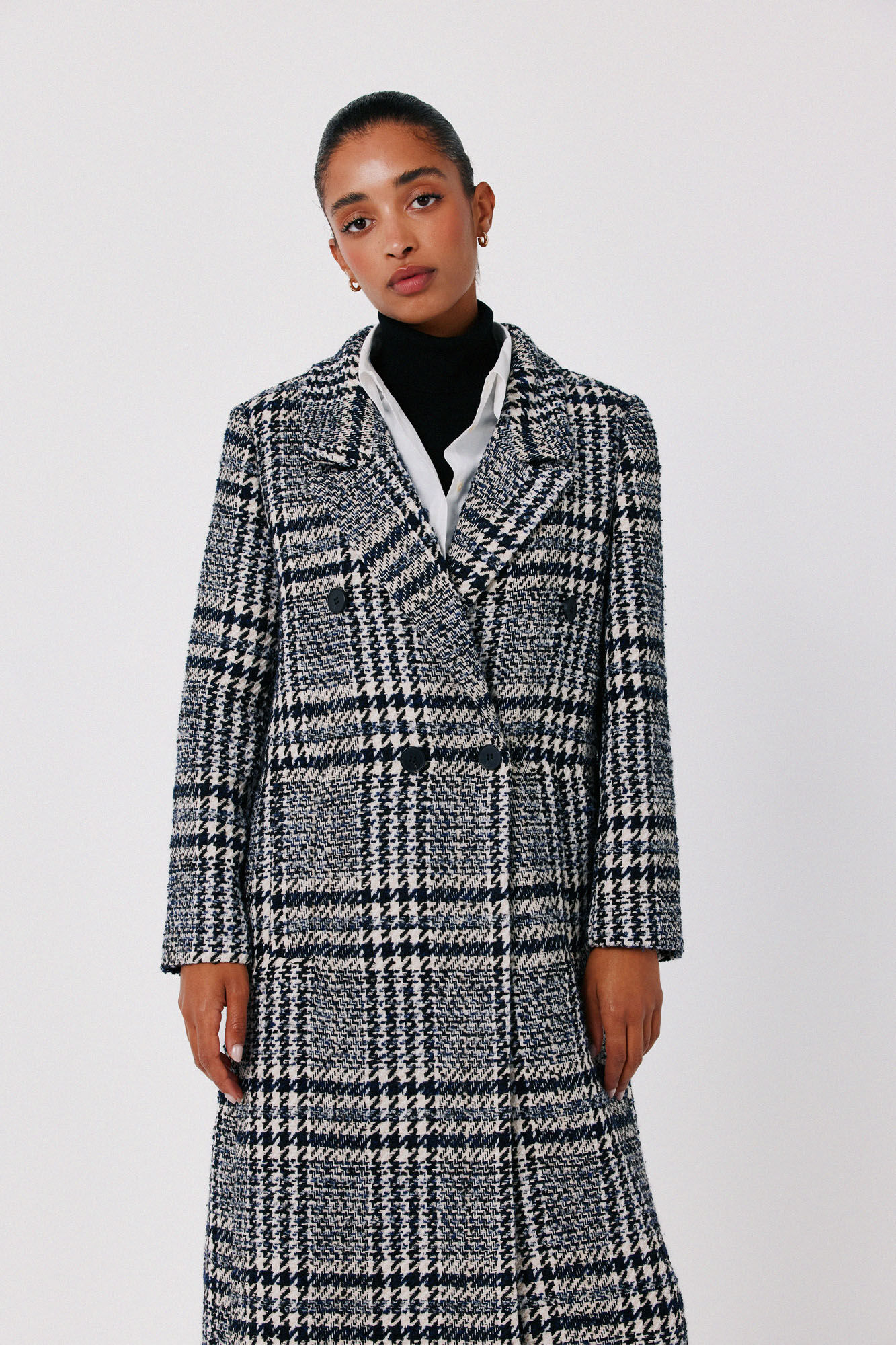 Cortefiel Plaid long coat