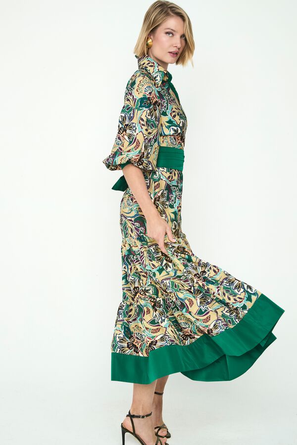 Panambi Vestido midi estampado Giana Verde