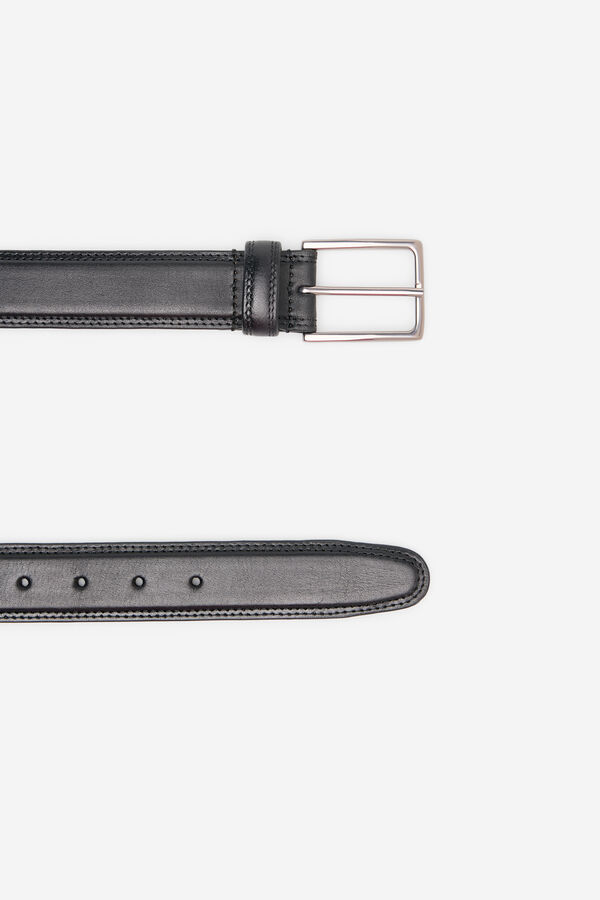 Cortefiel Leather sport belt Black