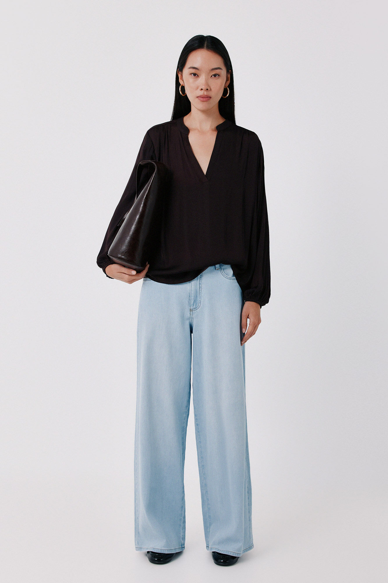 Cortefiel Blusa fluida satinada