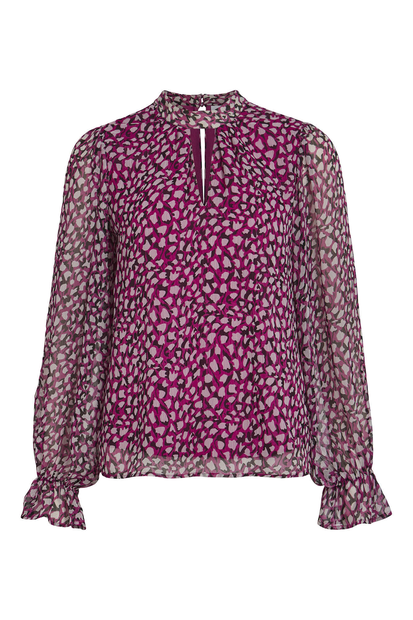 Blusa de manga larga semitransparente Blusas de mujer Cortefiel
