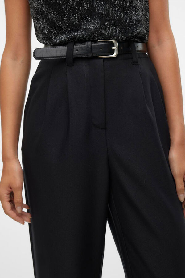 Vero Moda Pantal&oacute;n de vestir con cintur&oacute;n Negro