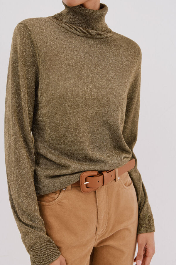 Cortefiel Fine lurex sweater Green