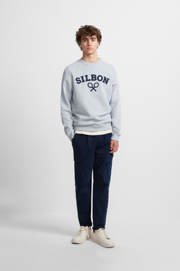 Silbon Sudadera logo raqueta media Azul