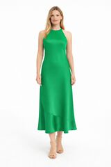 Vila Vestido de festa acetinado gola halter Verde