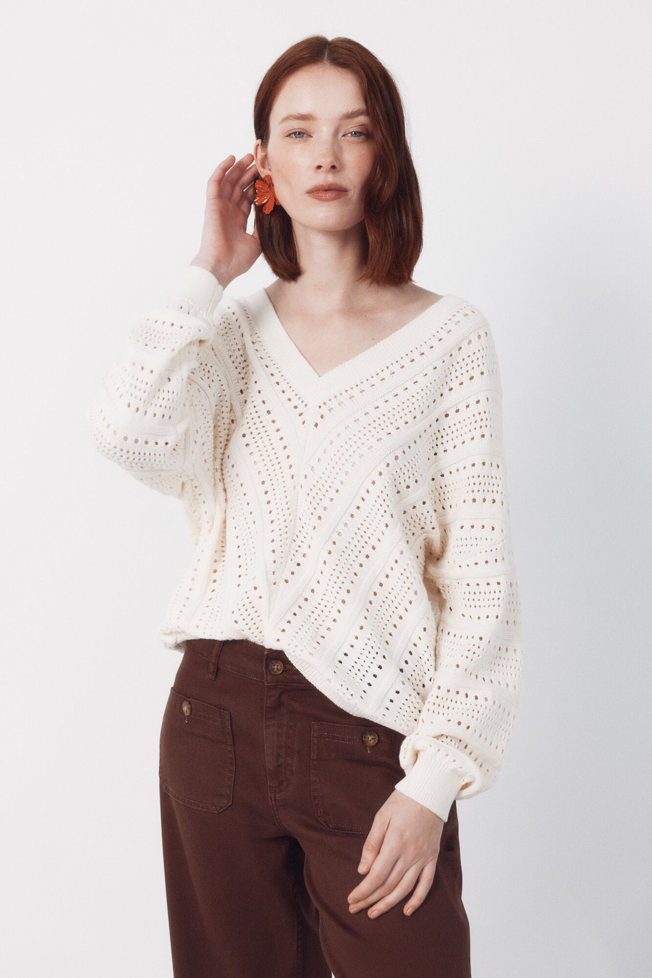 Cortefiel Jersey calado rayas