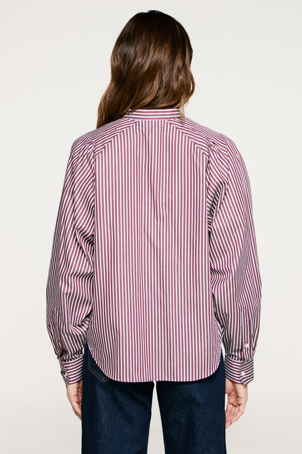 Selected Camisa gola mao 100% algodão orgânico. Roxo