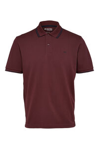 Selected Polo de algodón orgánico con logo bordado con detalle en cuello y mangas.