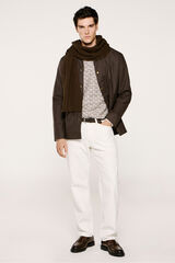 Selected Blus&atilde;o de gola de veludo cotel&ecirc; 100% algod&atilde;o org&acirc;nico  Castanho