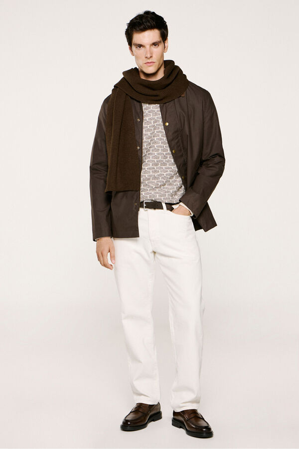 Selected Blus&atilde;o de gola de veludo cotel&ecirc; 100% algod&atilde;o org&acirc;nico  Castanho