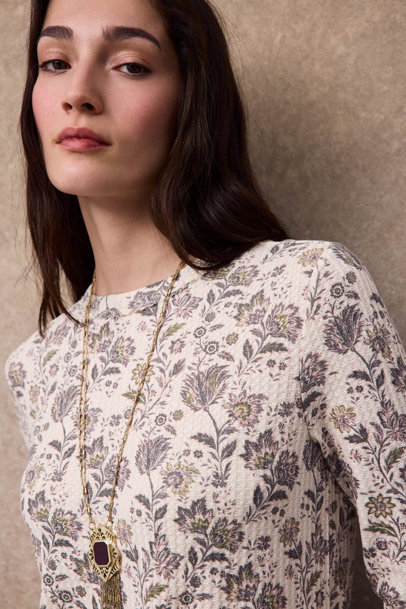 Slowlove T-shirt com estrutura estampada