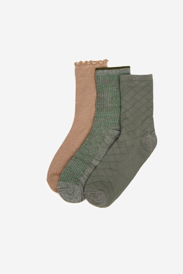 Cortefiel Pacote de meias de lurex Verde