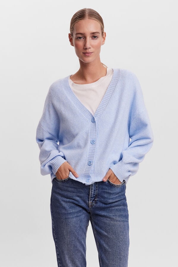 Vero Moda Long sleeve button-up cardigan Blue