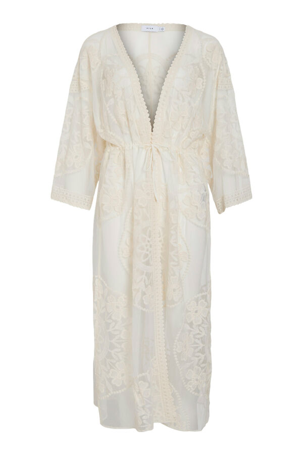 Cortefiel Embroidered midi kaftan Grey