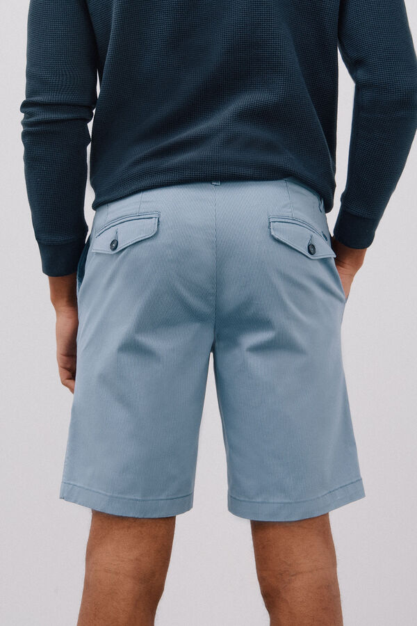 Cortefiel Printed chino bermuda shorts Blue