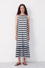 Cortefiel Vestido halter estruturado Azul