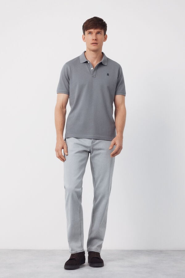 Cortefiel Basic piqué polo shirt Grey