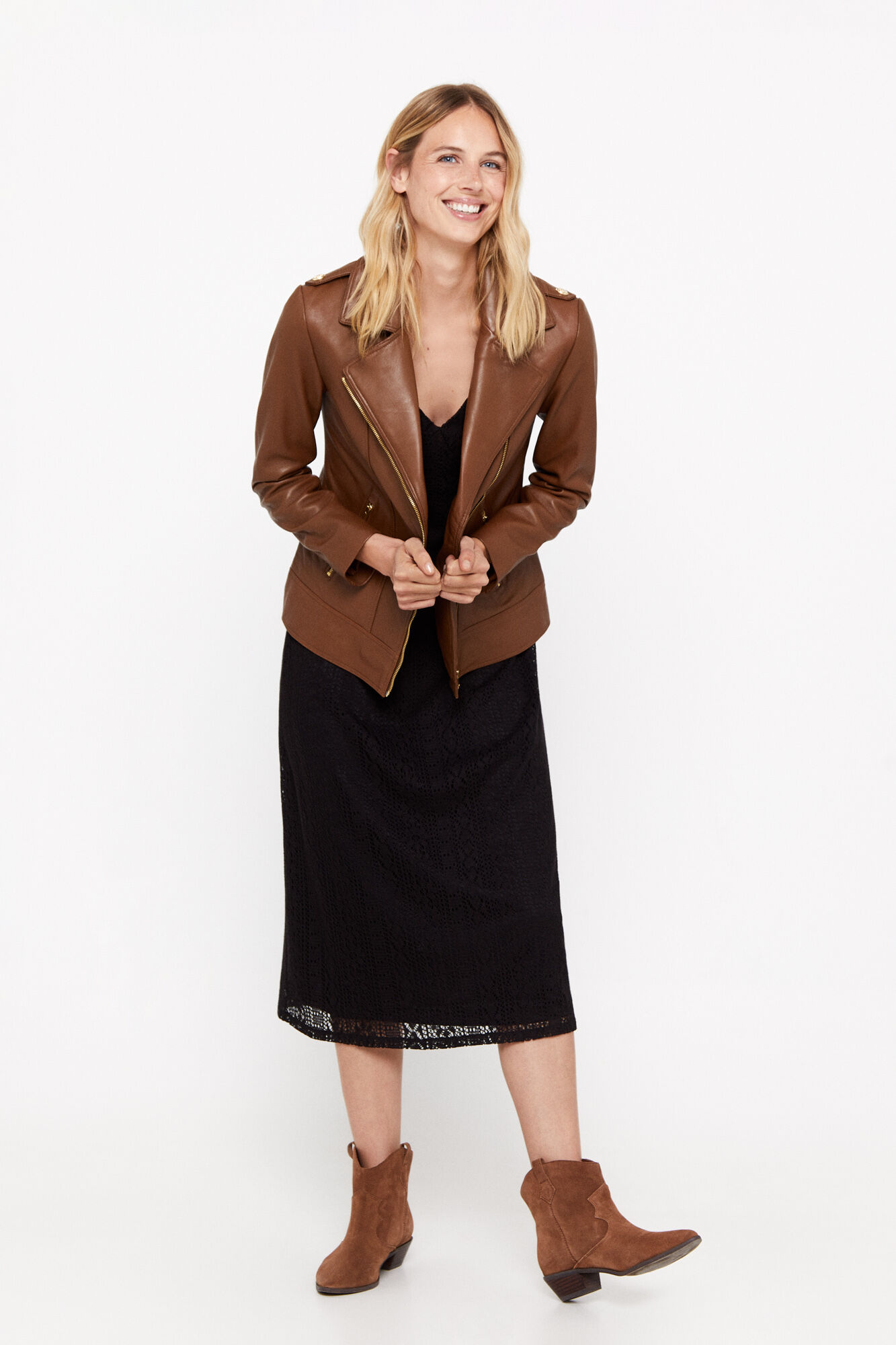 Cortefiel deals leather jacket