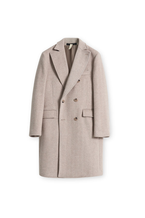 Cortefiel Double-breasted coat  Beige