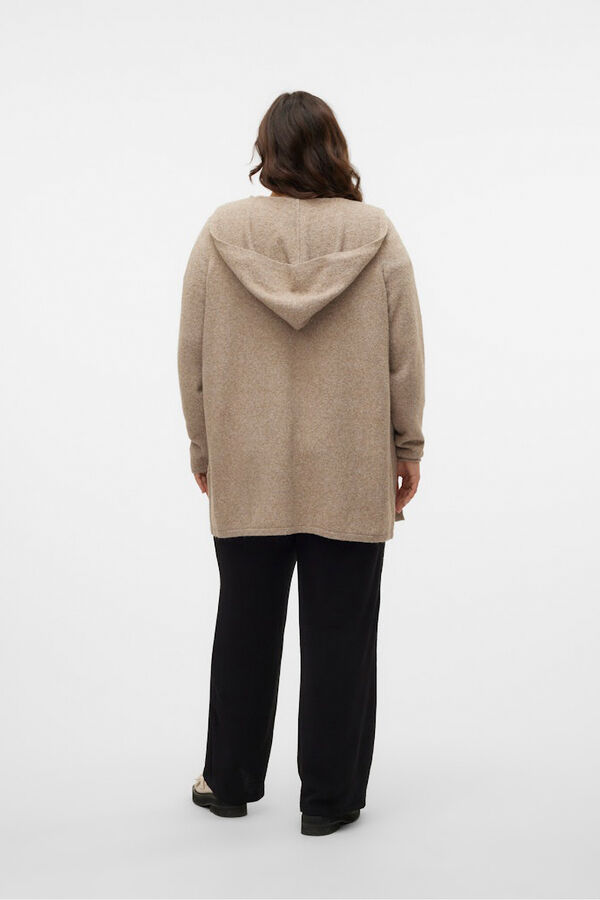 Vero Moda Curve Cárdigan con capucha talla grande Marrón