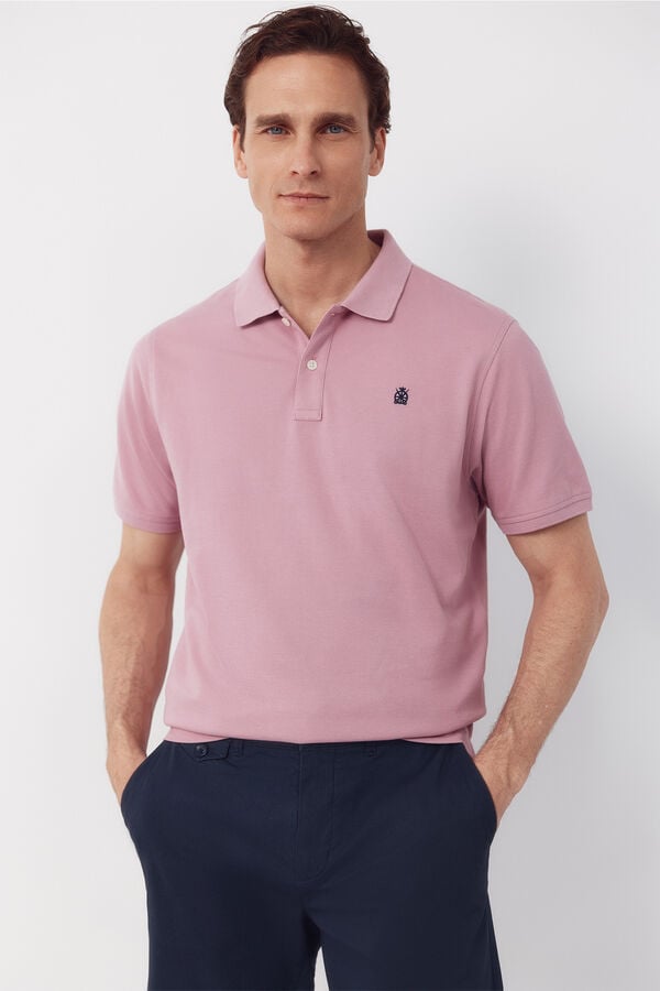 Cortefiel Piqu&eacute; basic polo shirt Pink