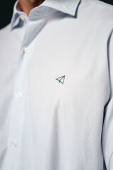 OOTO Camisa rayas popelín Azul