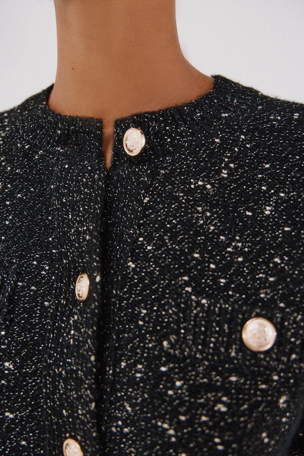 Cortefiel Short jacket with buttons Black