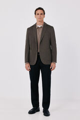 Cortefiel Toasted serge knit blazer Brown