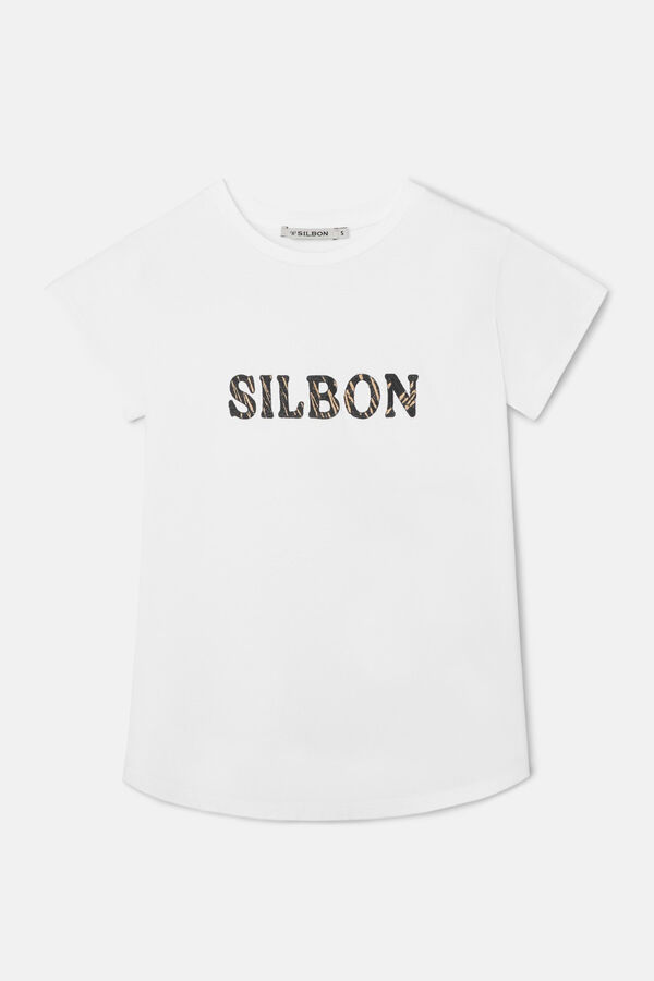 Silbon Camiseta com bordado de ráfia silbon Branco
