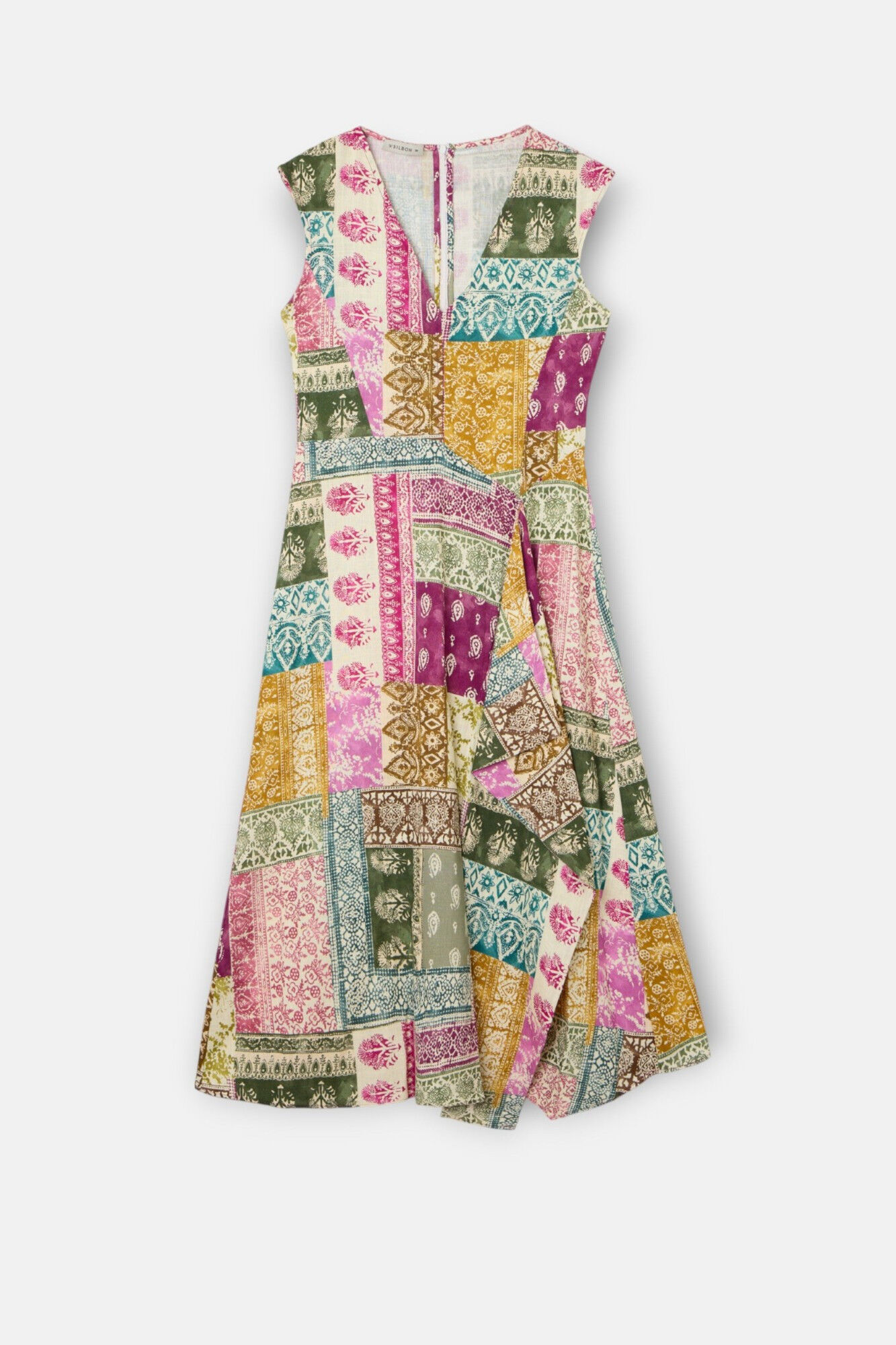 Silbon Vestido midi estampado patchwork
