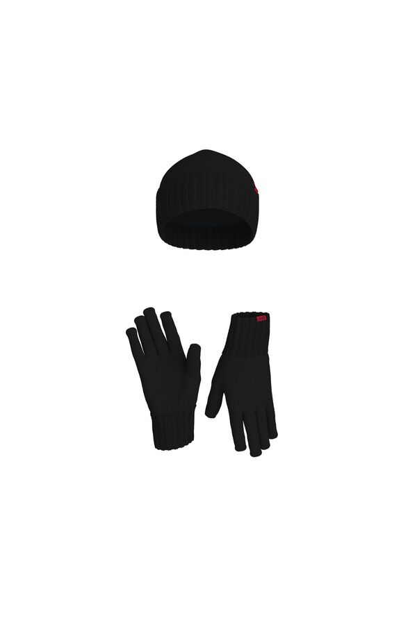 HUGO Hat and glove set Black