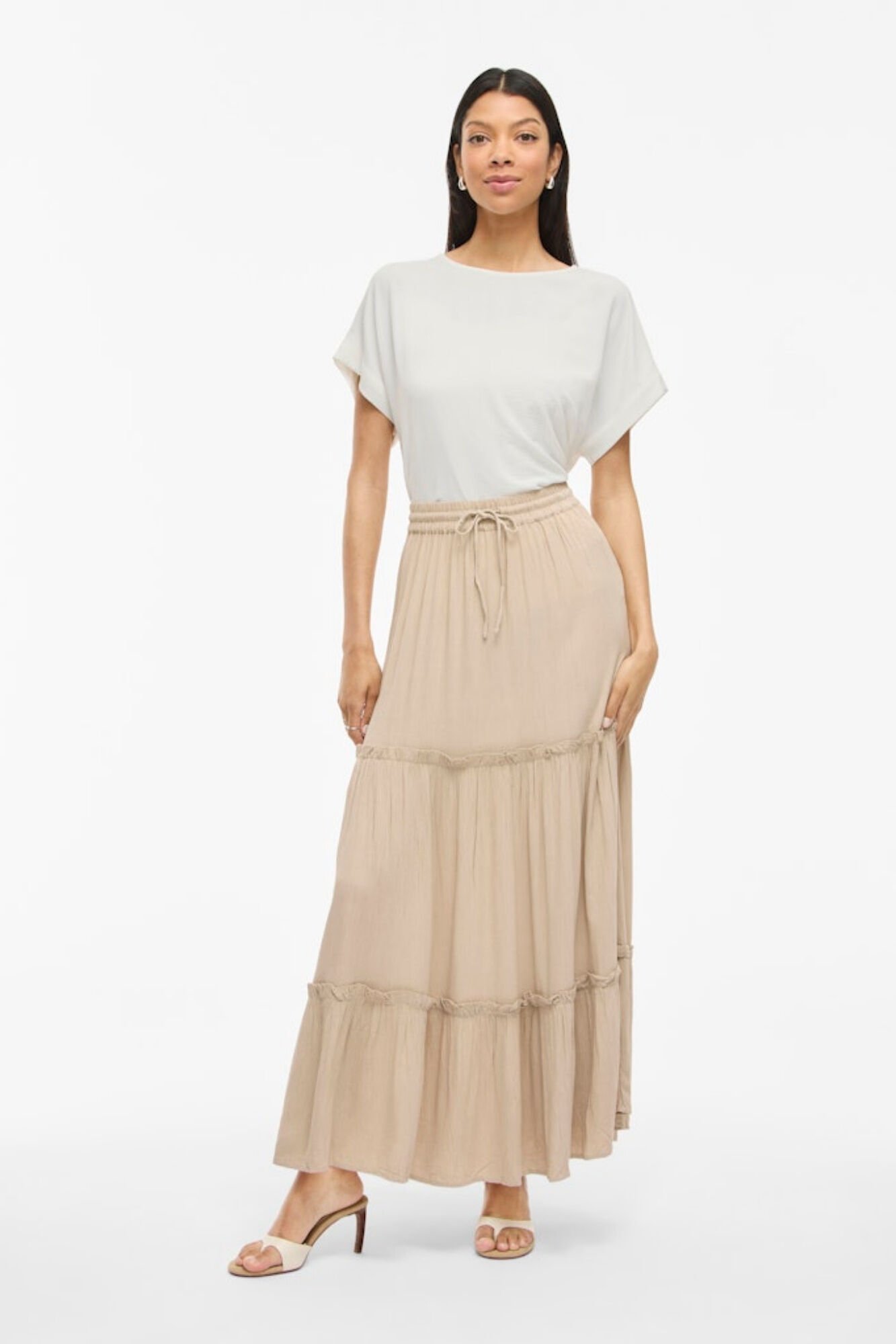 Vila Top de manga curta com gola redonda