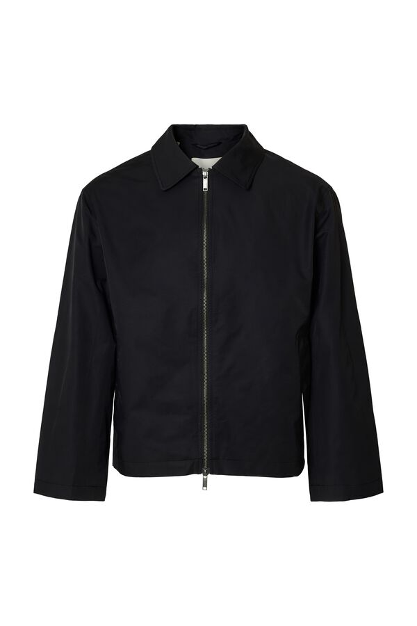 Selected Lightweight zip fastening jacket Black