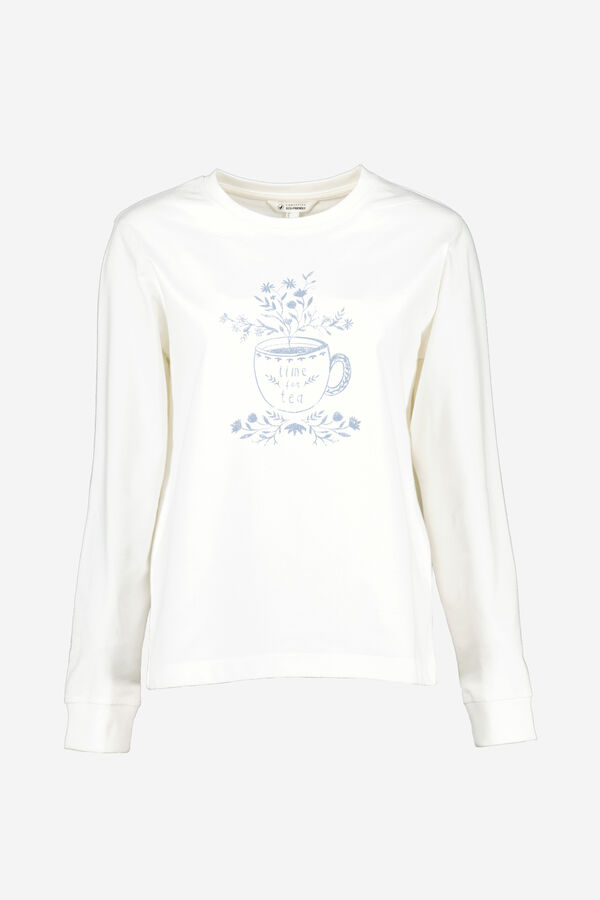 Cortefiel Essential BCI cotton sweatshirt Ivory