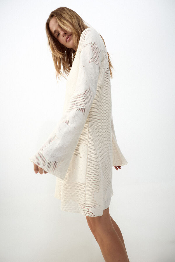 Slowlove Vestido em malha Ecru